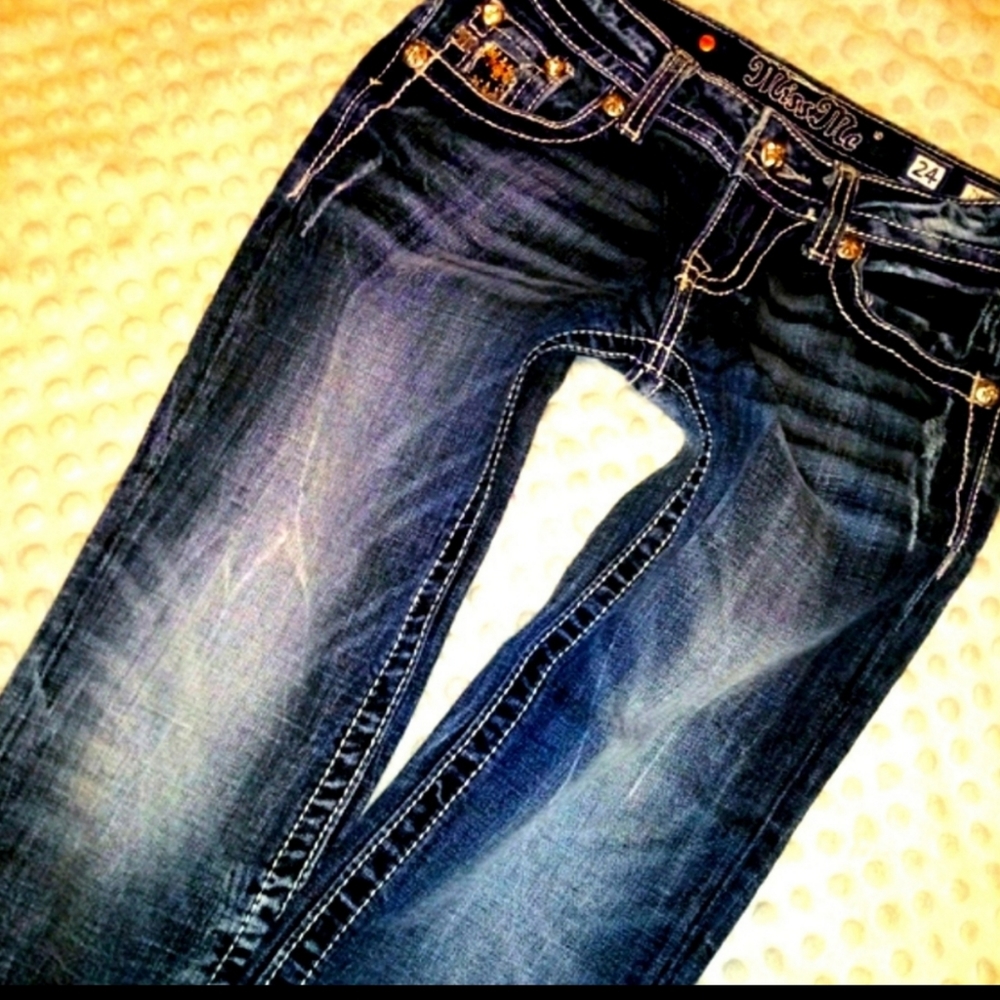 Miss Me Jeans Size 24 Low Rise Skinny Leg Crop - Picture 6 of 12
